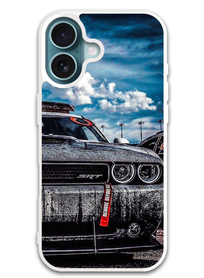 Theodor Protective Case Cover For APPLE IPHONE 16 Car (6) (White Bumper) - Image 1