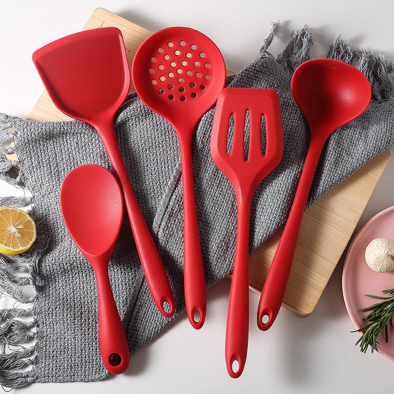 Silicone Kitchenware Kitchen Five-Piece Spatula Soup Spoon Kitchen Multifunctional Cooking Silicone Spatula Set - Image 2
