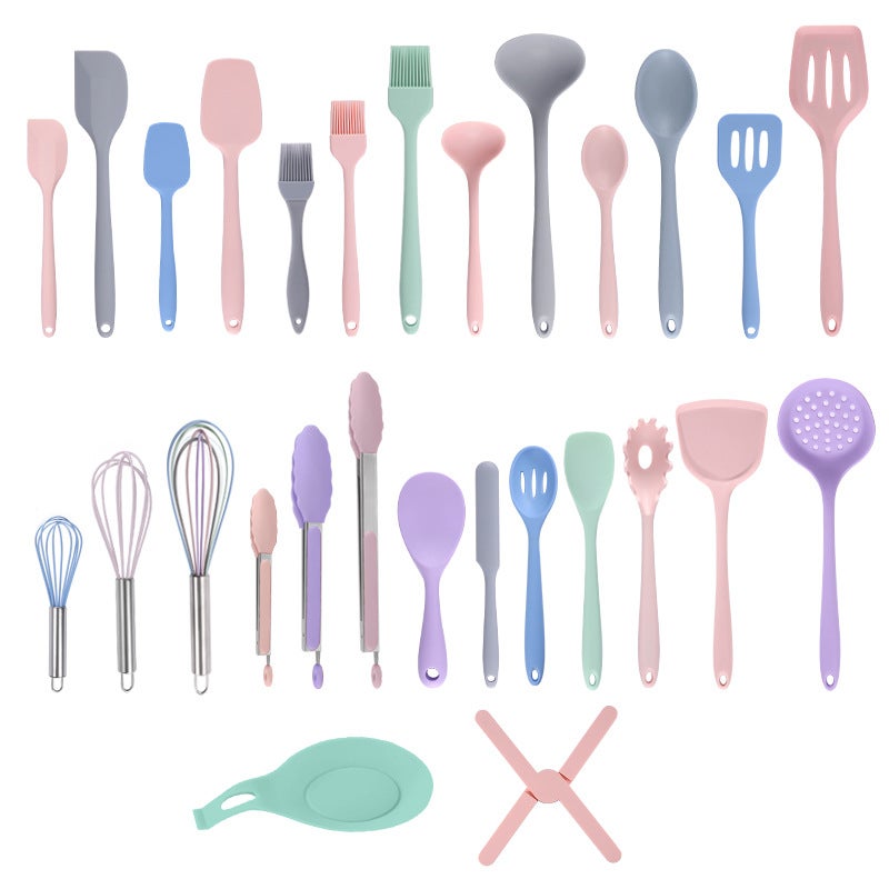 Silicone Kitchenware Kitchen Five-Piece Spatula Soup Spoon Kitchen Multifunctional Cooking Silicone Spatula Set - Image 4