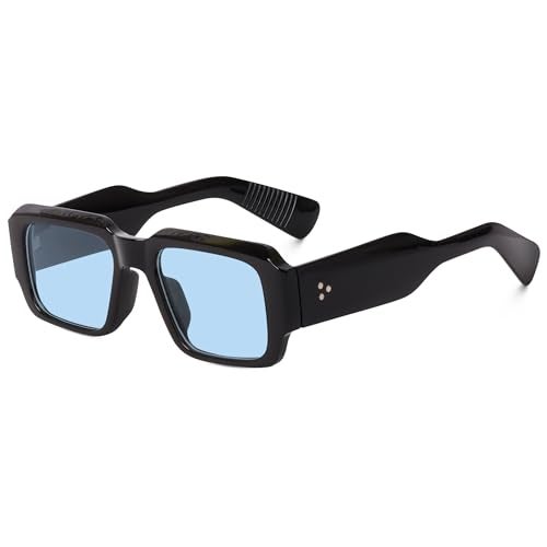 Peter Jones Rectangular Black Frame Unisex Oversized UV/UB Protected Non Polarized Sunglasses (3766BBL) - Image 1