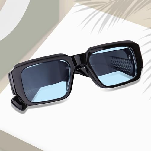 Peter Jones Rectangular Black Frame Unisex Oversized UV/UB Protected Non Polarized Sunglasses (3766BBL) - Image 5