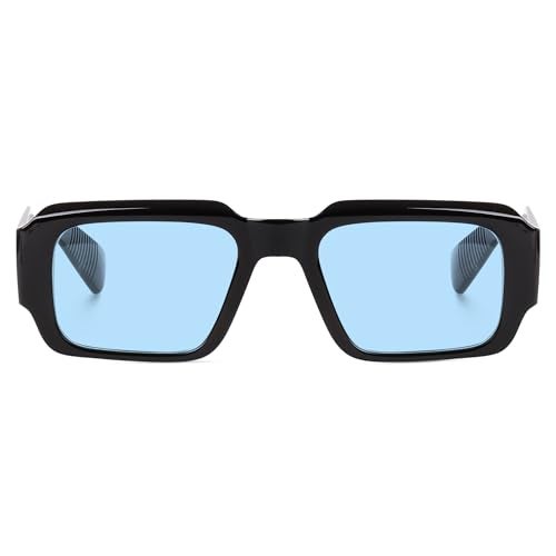 Peter Jones Rectangular Black Frame Unisex Oversized UV/UB Protected Non Polarized Sunglasses (3766BBL) - Image 2