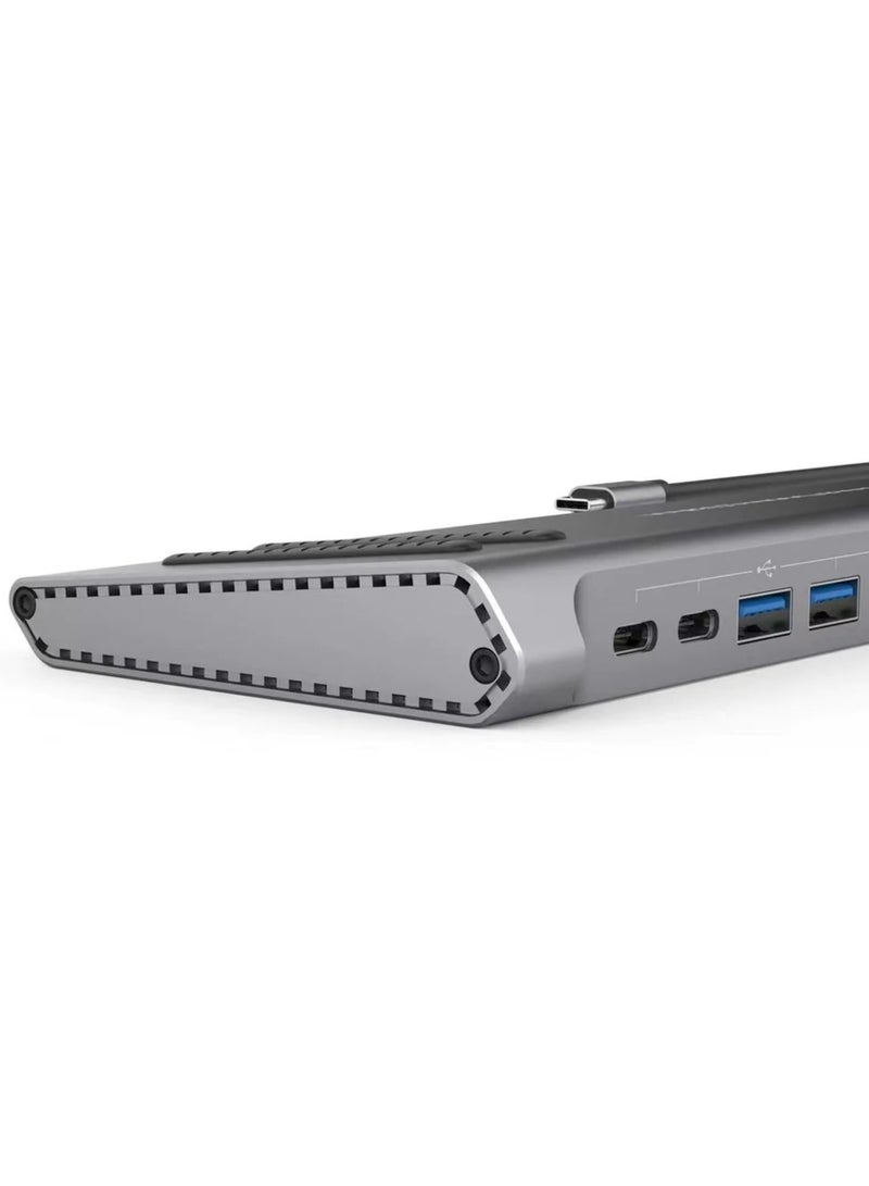 GO-DES 14 In 1 USB C Type-c Hubs Docking Station Silver - Image 3