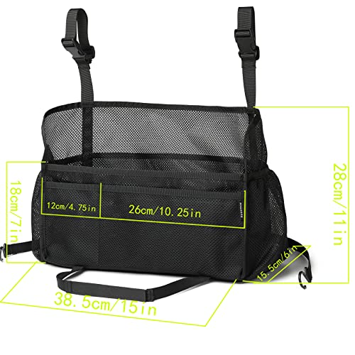 SUOVOCK Car net Pocket Handbag Holder, car Purse Holder can be Used to Store Items, Protective Barrier for Children and Pets in The Back seat of car, Helps to Drive Safely (Black) - Image 2