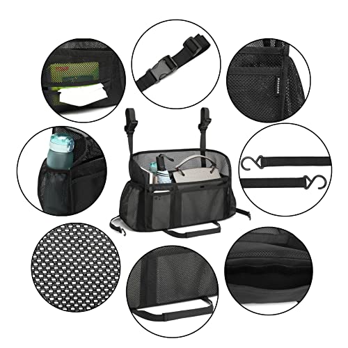SUOVOCK Car net Pocket Handbag Holder, car Purse Holder can be Used to Store Items, Protective Barrier for Children and Pets in The Back seat of car, Helps to Drive Safely (Black) - Image 3