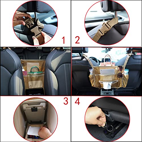 SUOVOCK Car net Pocket Handbag Holder, car Purse Holder can be Used to Store Items, Protective Barrier for Children and Pets in The Back seat of car, Helps to Drive Safely (Black) - Image 4