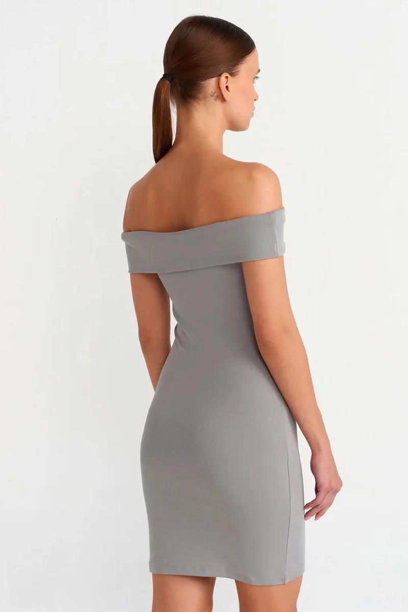 ديلفين DILVIN Bodycon Mini Dress With Off-shoulder Neckline