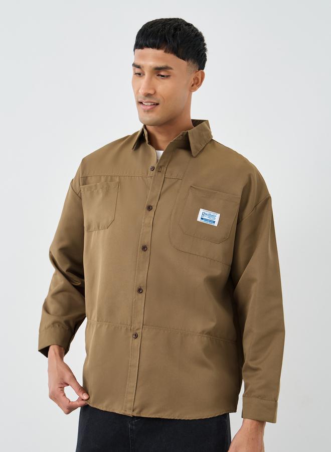 Styli Men Beige Oversized Utility Shacket - Image 3
