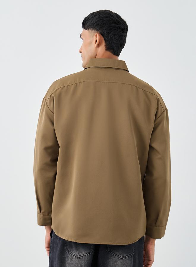 Styli Men Beige Oversized Utility Shacket - Image 5