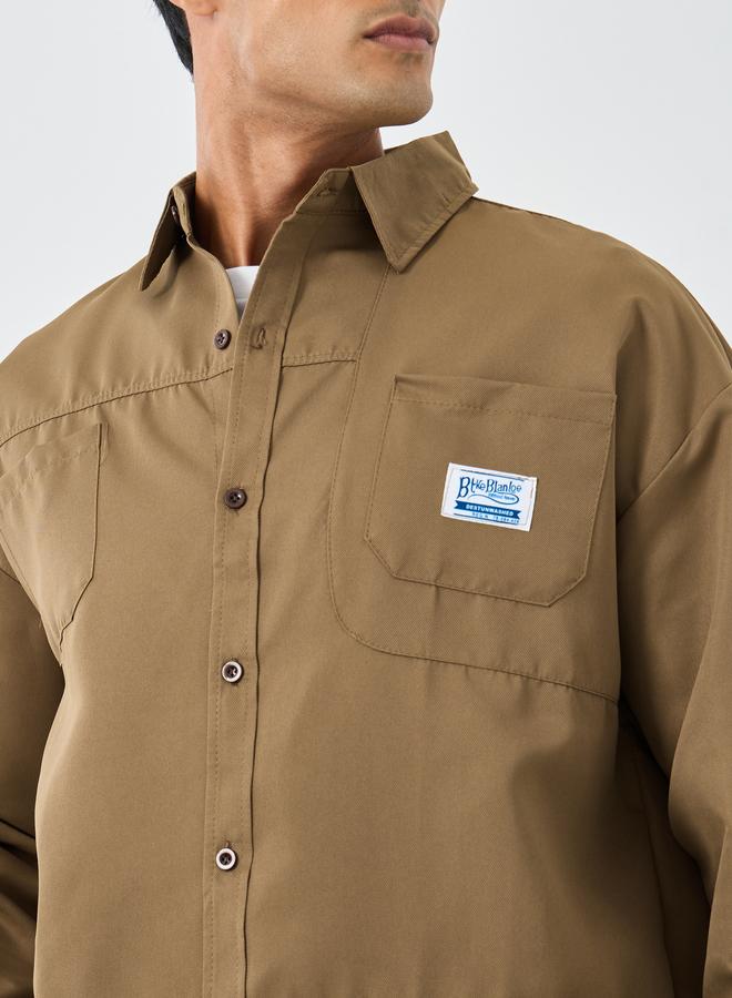 Styli Men Beige Oversized Utility Shacket - Image 4