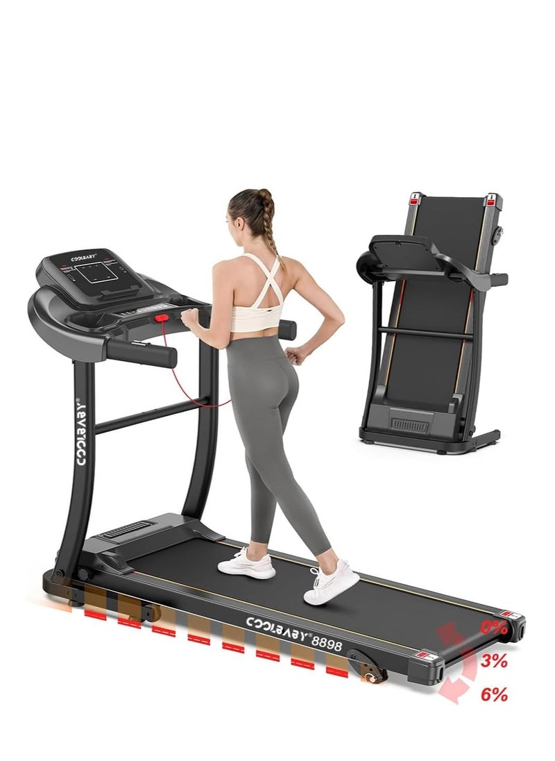Cool Baby Style - COOLBABY Folding Treadmill,1.5HP Portable Treadmill with Manual Incline,Easy Assembly Fitness Running Jogging Machine for Home Office,12 Preset Programs,Speed 1.0-10KM/H - Image 1