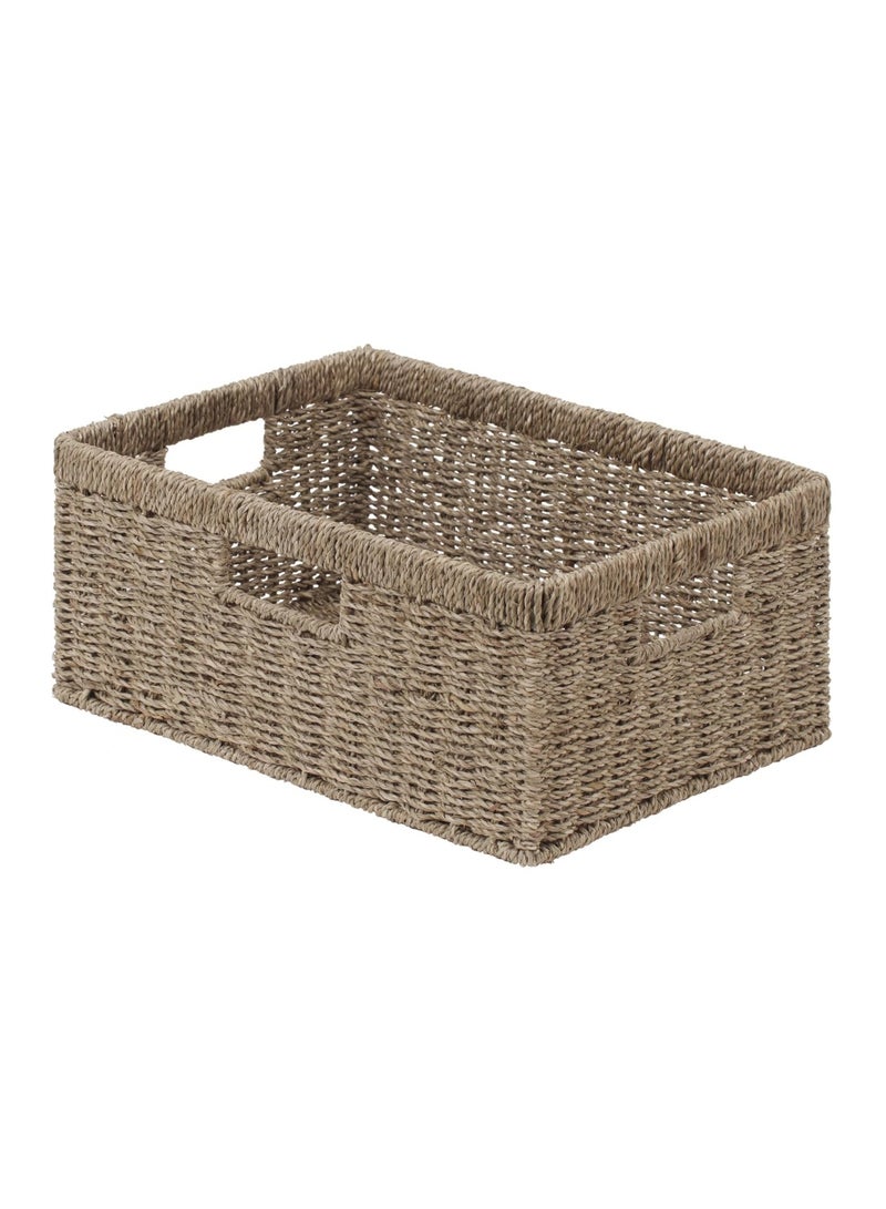 GOGOGO Large Wicker Baskets for Organizing, Seagrass Storage Basket with Built-in Handles for Pantry, Entryway, Living Room, 1 Pack - Image 1