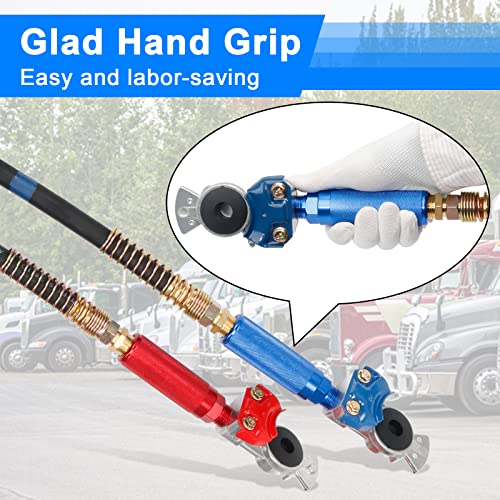 Dazakoot Glad Hand Handles for Semi Truck, Air Glad Hand Grip for Semi Trucks and Trailers, Extension Handle Set for Easier Coupling - Red and Blue - Image 3