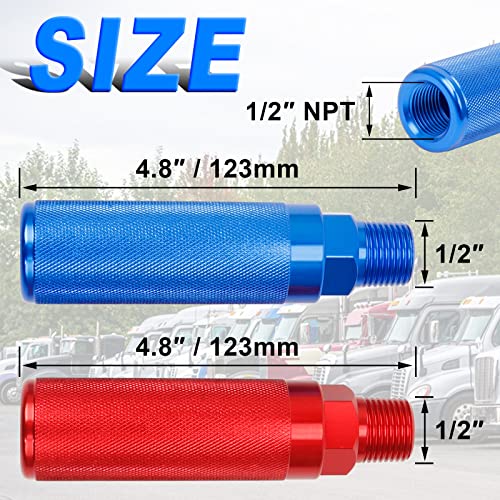 Dazakoot Glad Hand Handles for Semi Truck, Air Glad Hand Grip for Semi Trucks and Trailers, Extension Handle Set for Easier Coupling - Red and Blue - Image 2