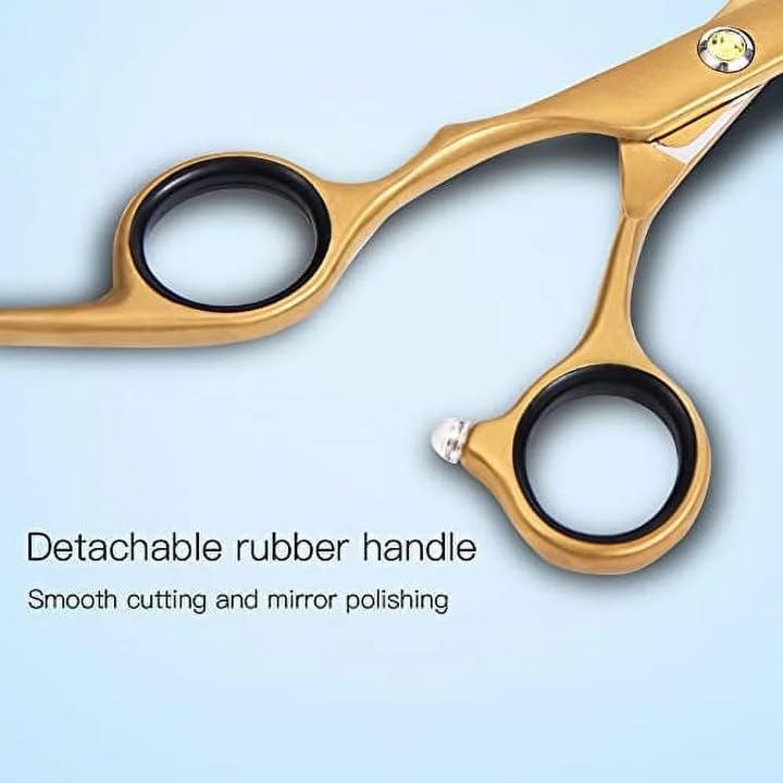 SKINPLUS مقص شعر محترف من ستانلس ستيل SKINPLUS للاستخدام المنزلي في الصالون 7 بوصات ذهبي - Image 3