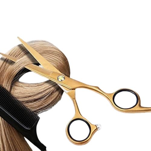 SKINPLUS مقص شعر محترف من ستانلس ستيل SKINPLUS للاستخدام المنزلي في الصالون 7 بوصات ذهبي - Image 2