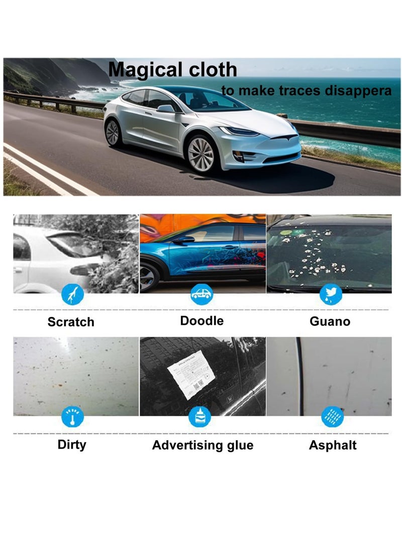 Excefore Nano Sparkle Cloth for Car Scratches, 4 Pcs Nano Sparkle Cloth Car Scratch Remover, Shine Cloths for Car Scratches, for Car Scratches,with Scratch Repair and Polishing Function - Image 2