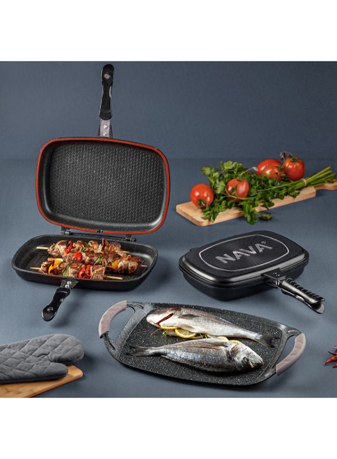 NAVA Die Cast Aluminium Grill Plate "Funtzio" With Nonstick Stone Coating -Black - Image 2