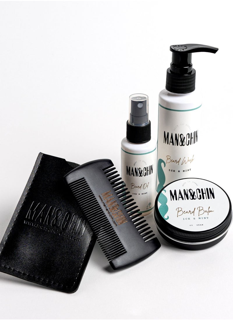 MAN&CHIN Beard Kit - Ice & Mint  - Image 2