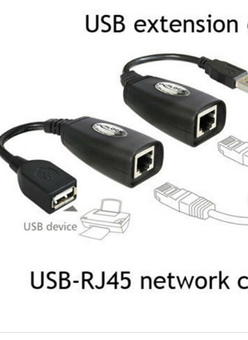 Generic USB Extender Adapter USB to RJ45 LAN Extension AUDIO VIDEO CABLE Over Cat5 Cat5e Cat6 Cable extends up to 45 Meter  - Image 2