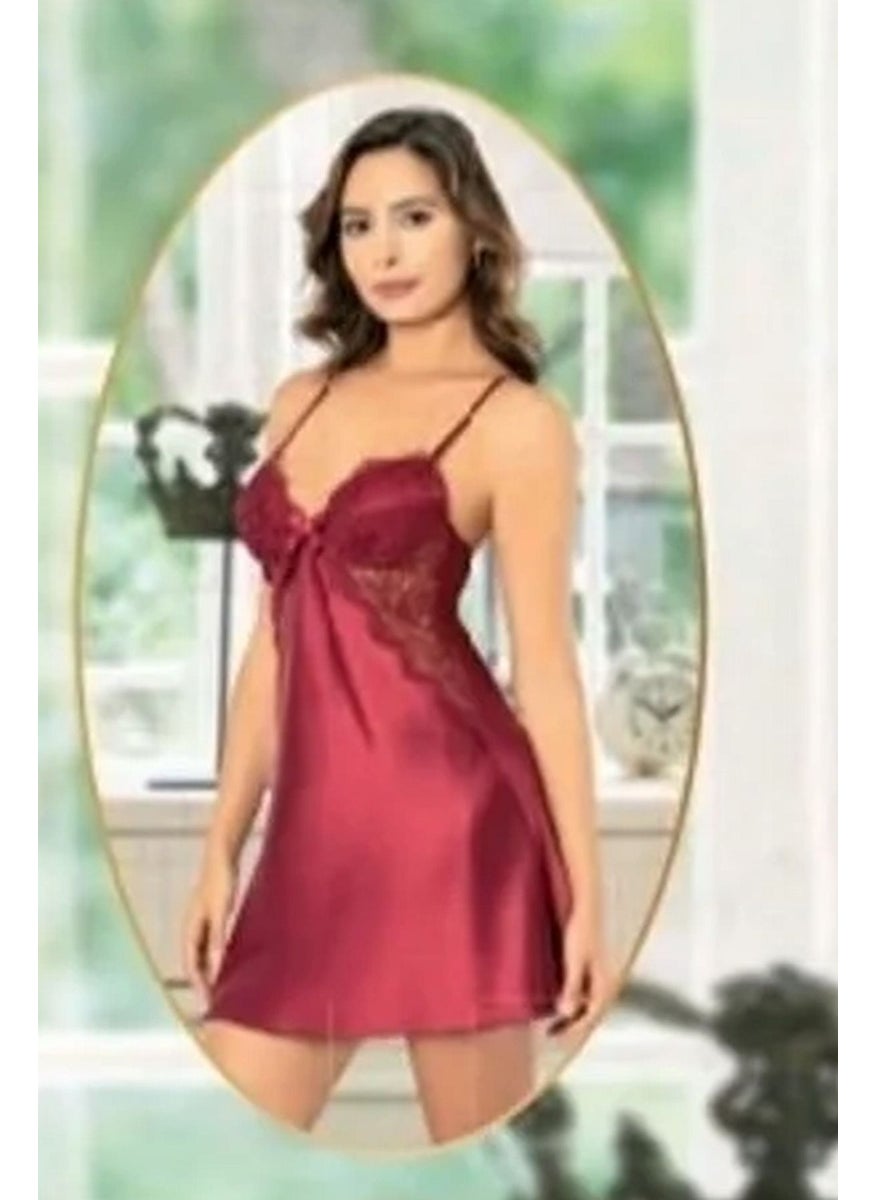 X-Ses - Xses 1001 Women's Dowry Satin Set of 6-Burgundy - Image 1