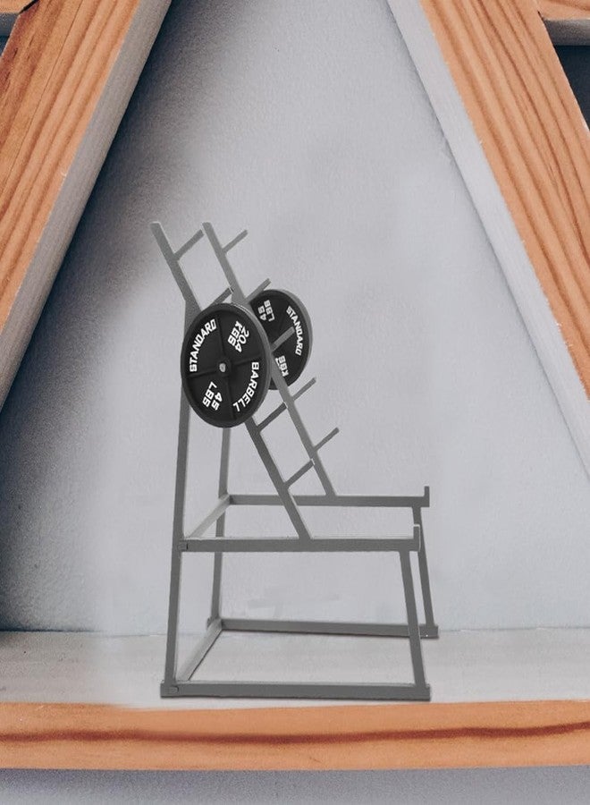 توي اند اونا مجموعة أثقال صغيرة لبيت الدمية من توياندونا - 3 قطع ديكور للياقة البدنية مع رف أثقال وأثقال، نموذج رفع أثقال واقعي لديكور بيت الدمية - Image 2