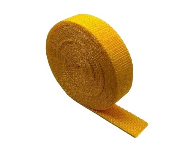 Bag Strap 1 Inch,1 Roll-12 Meter Bags Striped Woven Niwar Patta Tape Premium Nylon Webbing Strap Roll for Bag Making,Chair Repairs,Handicrafts & DIY Projects Heavy Duty Quality (Yellow)