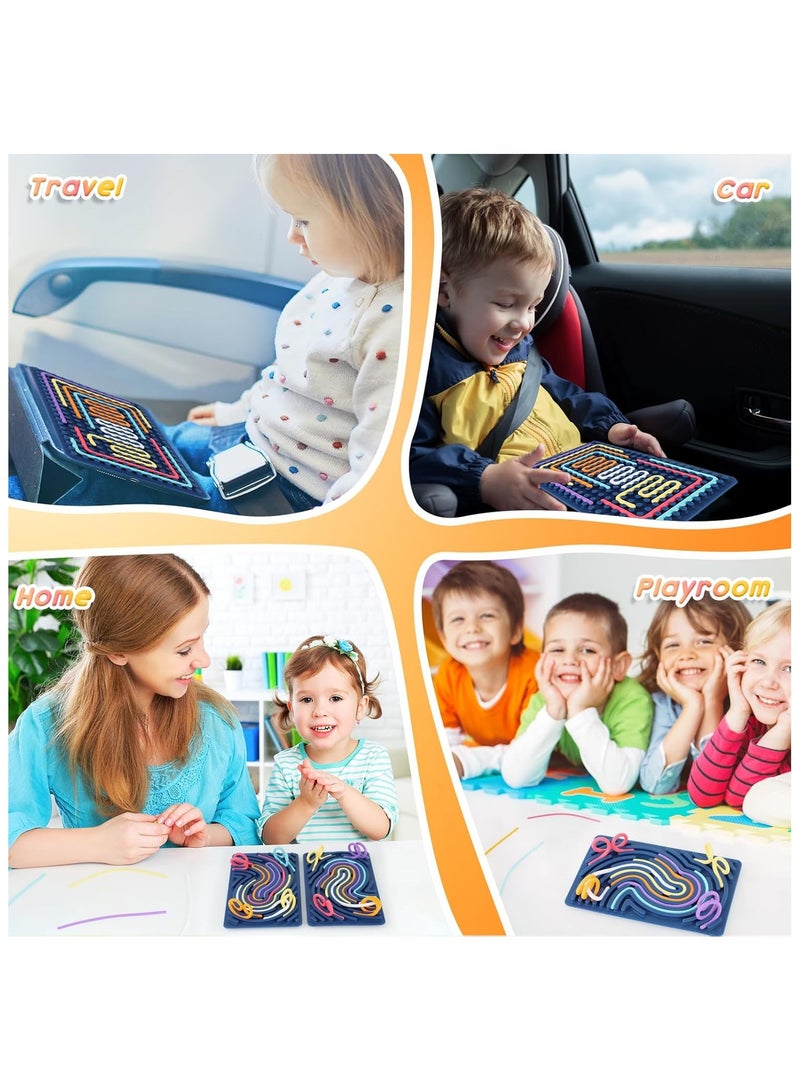 Soofam Sensory Toy Activity Board, Silicone Sensory Toys Fidget Game for Autism, Stress, ADHD, Anxiety Games, Play Toy for Children from 3 Years and Adults, with Travel Bag & 20 Cords  - Image 4