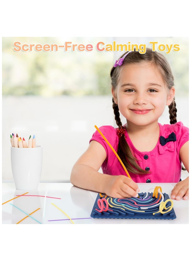Soofam Sensory Toy Activity Board, Silicone Sensory Toys Fidget Game for Autism, Stress, ADHD, Anxiety Games, Play Toy for Children from 3 Years and Adults, with Travel Bag & 20 Cords  - Image 5