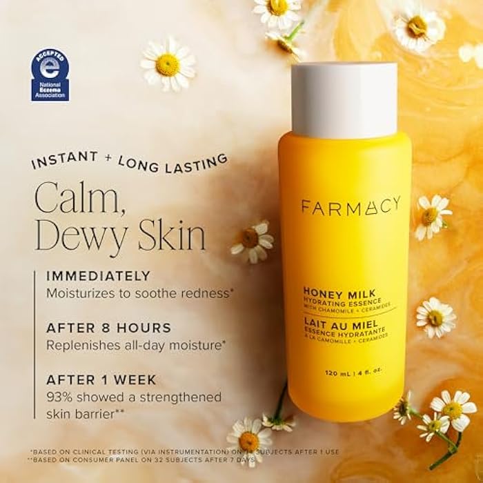 FARMACY إيسنس مرطب من فارمسي - تونر حليب العسل المرطب + إيسنس للوجه لتهدئة وترطيب وتقوية حاجز البشرة - يحضر البشرة لمنتجات العناية بالبشرة أو تطبيق المكياج (120 مل) - Image 5