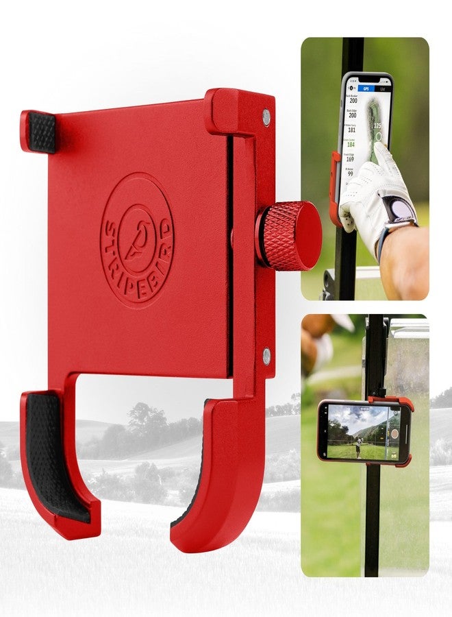 Stripebird - Original Magnetic Golf Cart Phone Holder (Red) - Cell Phone Holder with Neodymium N52 Magnets - Golf Caddy - Golf Cart Mount for iPhone, Samsung & Others - Image 1