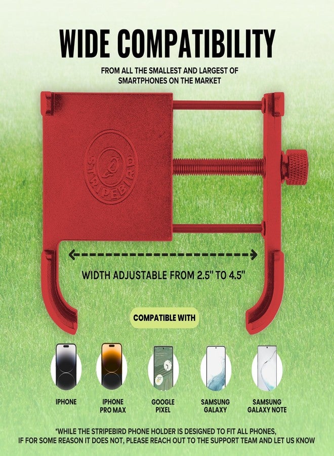 Stripebird - Original Magnetic Golf Cart Phone Holder (Red) - Cell Phone Holder with Neodymium N52 Magnets - Golf Caddy - Golf Cart Mount for iPhone, Samsung & Others - Image 5