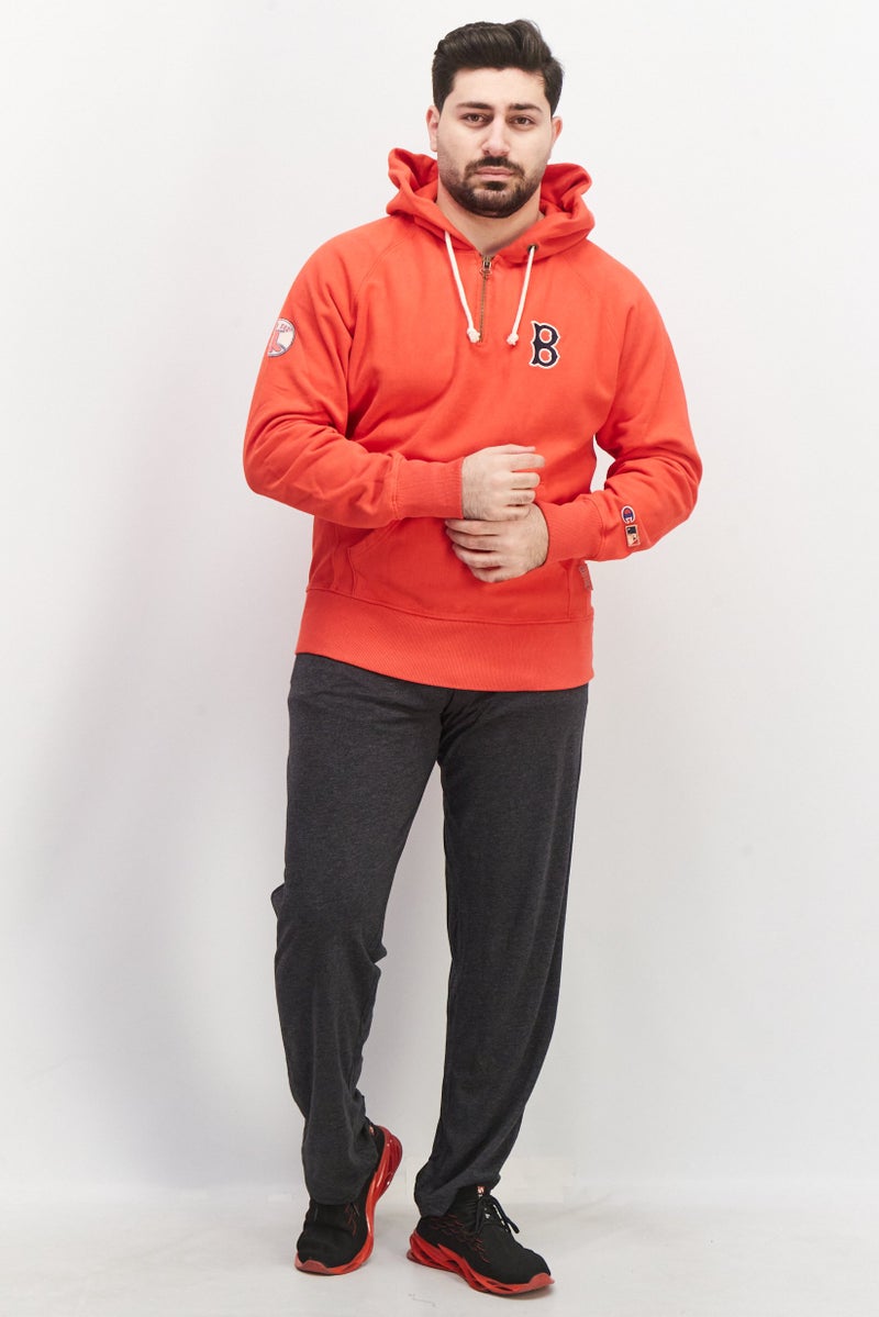 Champion هودي رياضي للرجال بتصميم طويل للتدريب بيسبول، أحمر - Image 2