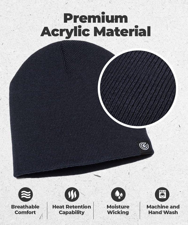 Revony Original Beanie Cap - Soft Knit Beanie Hat - Warm and Durable (Navy) - Image 2