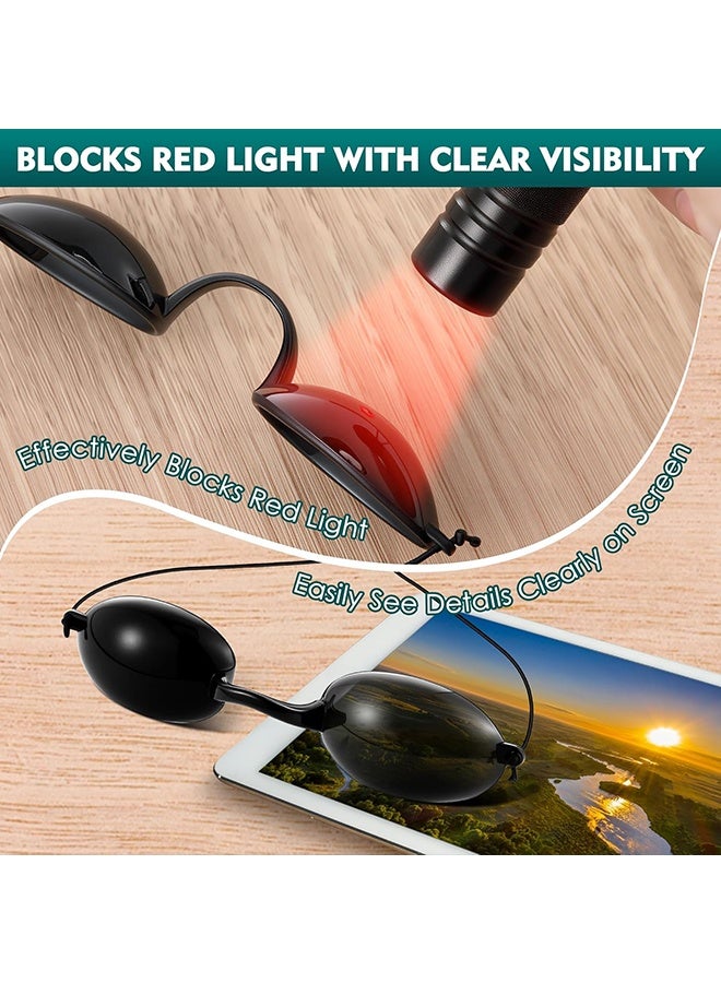 Wffo 2 Pcs Laser Safety Glasses - Red Light Therapy & Laser Hair Removal Treatment - Aesthetic Patient Protection Glasses IPL, LED, UV Lamp Treatment - Black/With Storage Box - Image 4