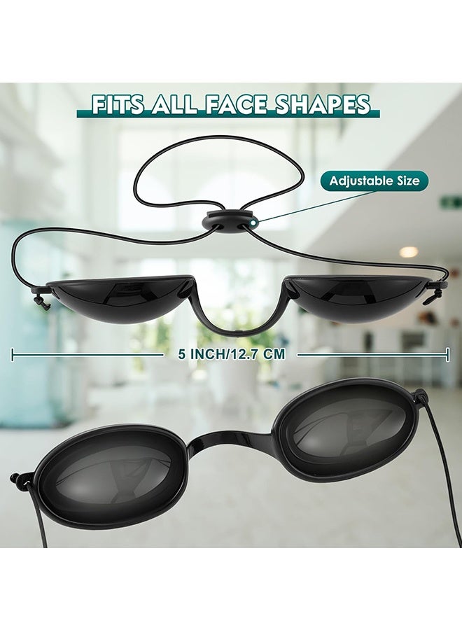 Wffo 2 Pcs Laser Safety Glasses - Red Light Therapy & Laser Hair Removal Treatment - Aesthetic Patient Protection Glasses IPL, LED, UV Lamp Treatment - Black/With Storage Box - Image 2