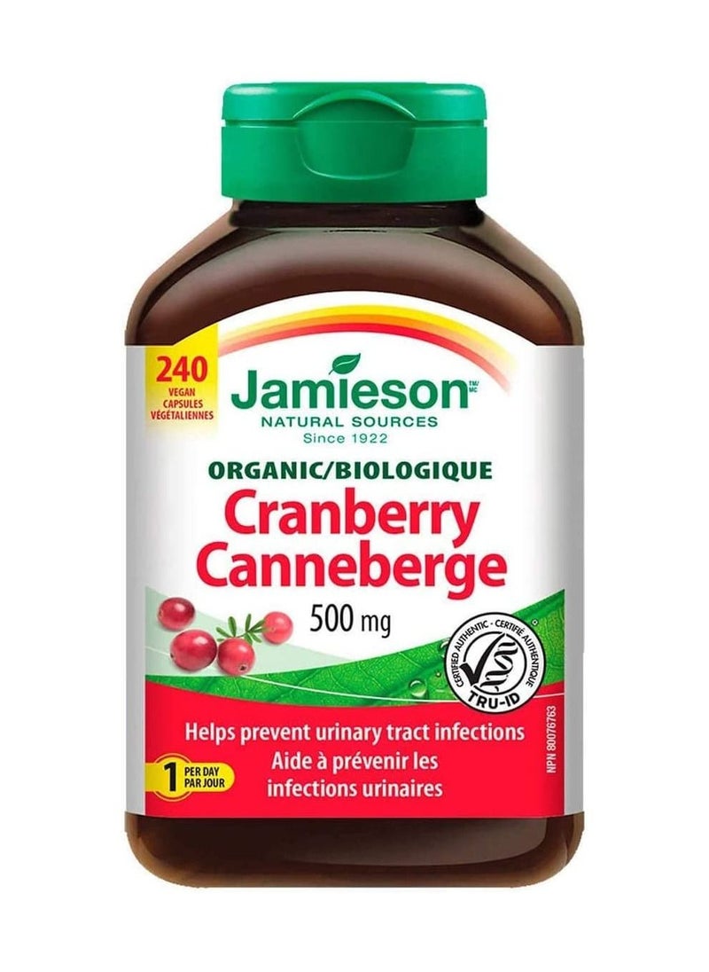 Jamieson Jamieson Cranberry 500mg, 240 Vegan Capsules  - Image 1