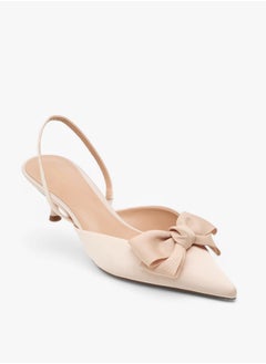 Celeste Women's Bow Accent Slingback Shoes with Kitten Heels  - Image 2