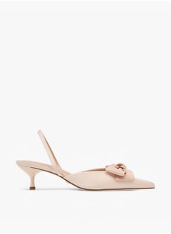 Celeste Women's Bow Accent Slingback Shoes with Kitten Heels  - Image 3