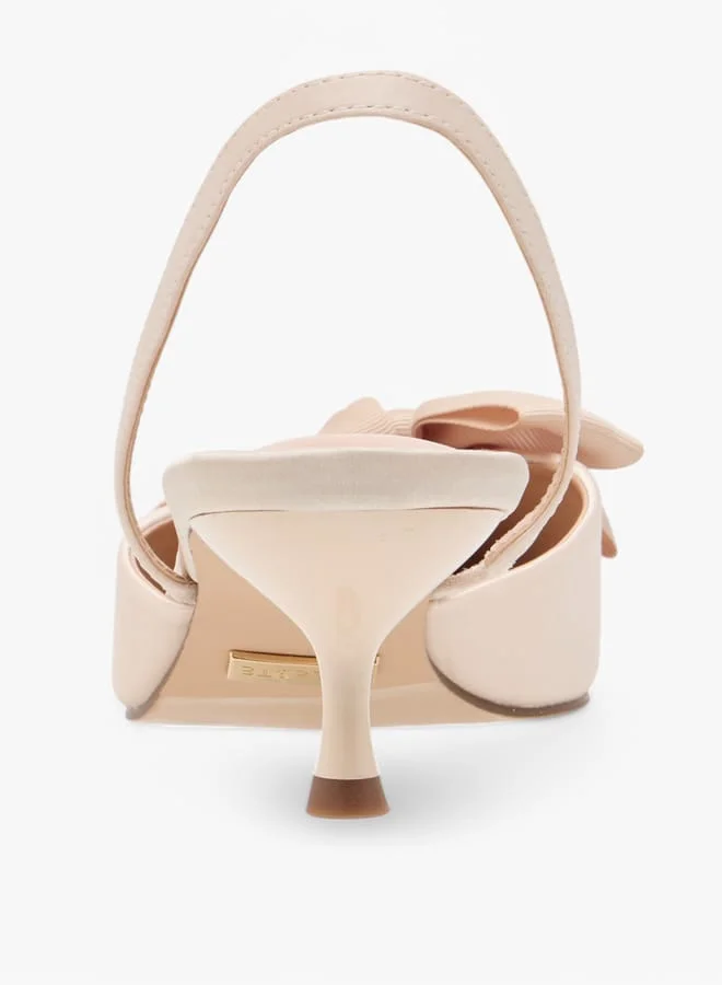سيليست Women's Bow Accent Slingback Shoes with Kitten Heels