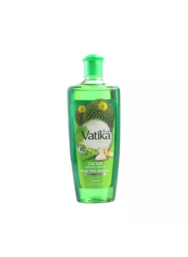 Vatika Naturals Cactus Enriched Hair Oil with Vitamin A E and F for Hair Fall Control- 300ml - Image 1