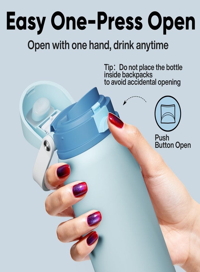 ENCOOL Insulated Water Bottle with Straw - Encool Stainless Steel Water Bottle with Push Button Lid, Leak-Proof & BPA-Free, Keeps Cold for 24 Hours for Sports, Travel, Gym (32 oz, Jungle Mist) - Image 5