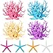 Simgoing 8 Pcs Mermaid Party Decorations Artificial Aquarium Coral Reef Decor Starfish Decor Under The Sea Centerpiece Realistic Ocean Party Plastic Fish Tank Decoration - Image 2