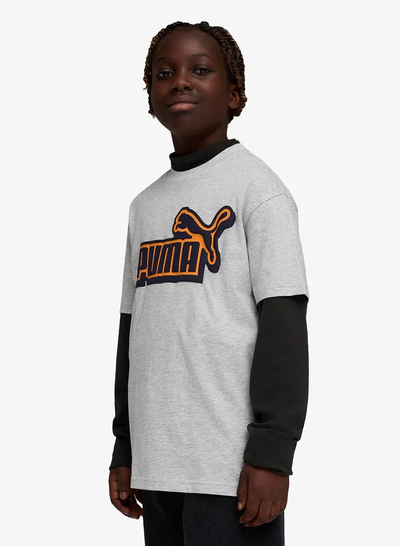 بوما تيشيرت برسومات شعار أساسي للشباب