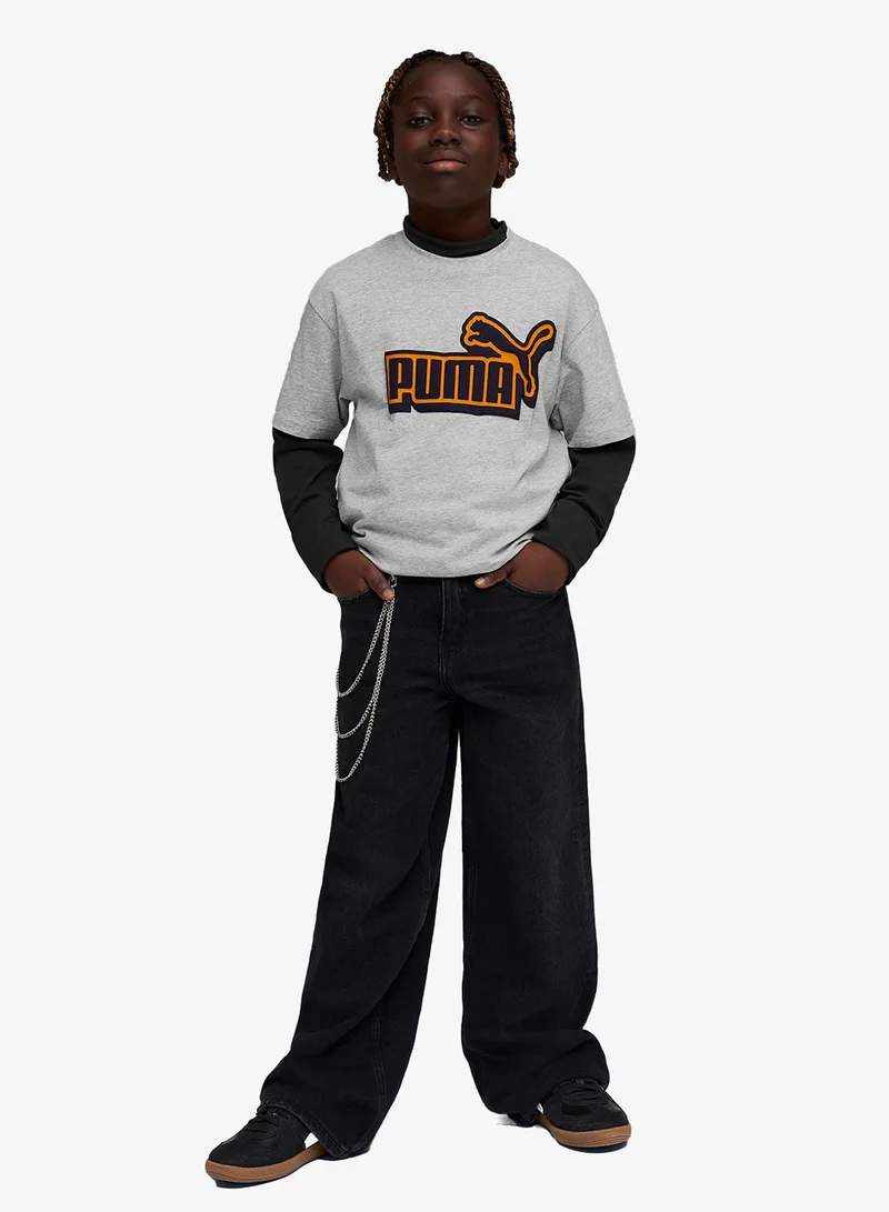 بوما تيشيرت برسومات شعار أساسي للشباب