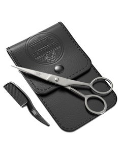 Viking Revolution - Beard and Mustache Scissors w/Comb and Synthetic Leather Case Professional Sharp Surgical Grade Steel for Trimming, Grooming, Cutting Mustache, Beards & Eyebrows Hair - pzsku/Z76A0B034DC02FB78225BZ/45/_/1733399269/c259c47f-7800-475a-9f3f-f181ef6135f3