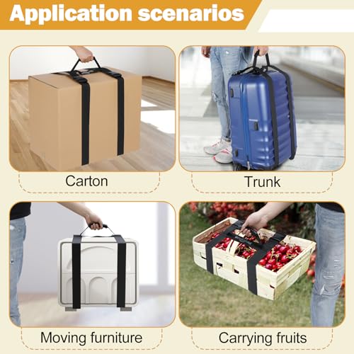 ECOSHIRE Carrying Strap with Handle, Handheld Belt for Safely Moving and Lifting Heavy Boxes, Adjustable Belt, H-Shaped Style Carry Straps, Suitable for Cylinder, Camping Mat(78.7 inch) - Image 5