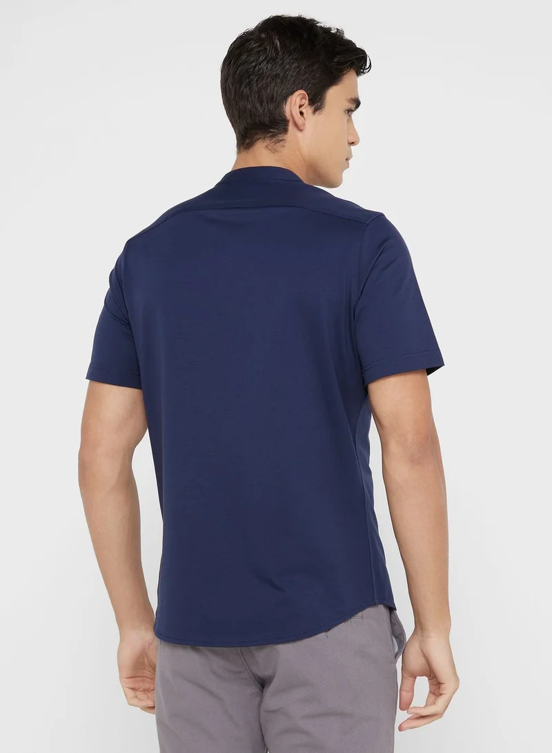 روبرت وود قميص رجالي محبوك بنصف كم