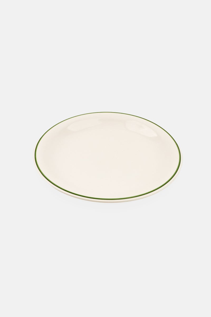 Muy Mucho Vivo Ceramic Flat Plate, White - Image 1