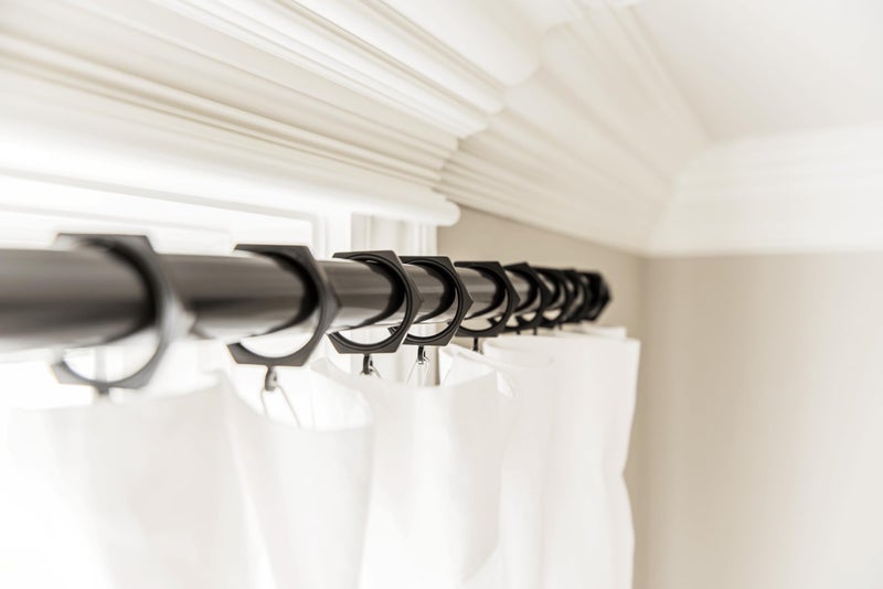 BlastHomeÂ® Luxury Curtain Rings - Premium Metal with Quiet, Smooth, Removable Nylon Inserts - Pinhooks and Clips Included - 1 1/2" Inside Diameter - 18 Rings for Two Standard Curtains - Tuxedo Black - Image 5